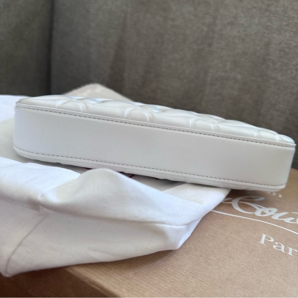 ‼️SOLD‼️Christian Louboutin Loubila Monogram Quilted Leather Shoulder Bag White - Picture 5 of 5